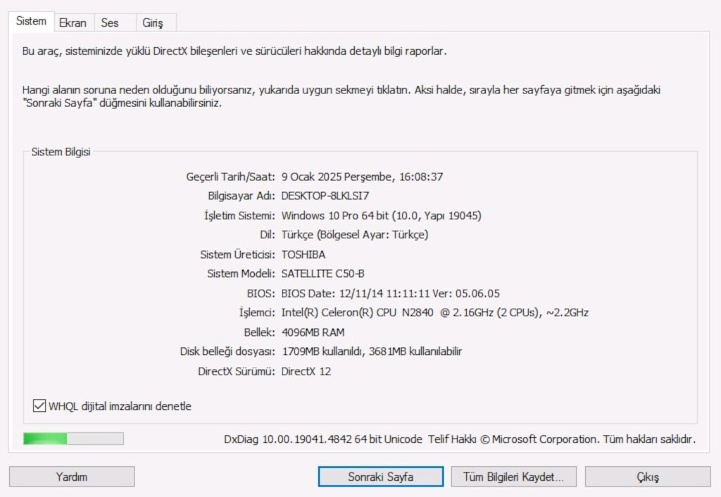 Sayfama Bakın... Tertemiz ince kasa Toshiba- Yeni PiL - SSD Diskli - 6