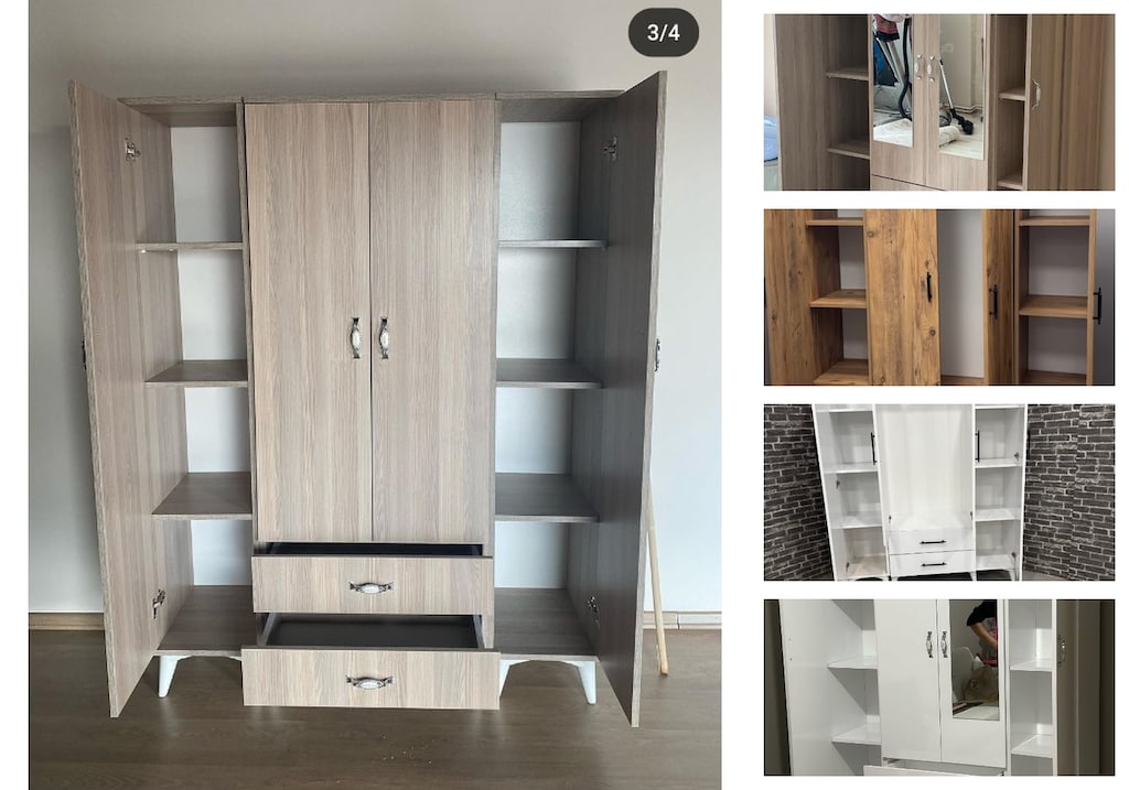 4 kapaklı elbise dolabı mqqrprghux - 3