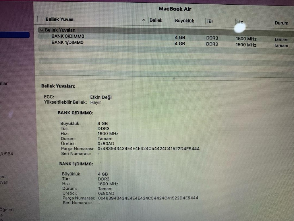 MacBook Air 2017 i5 8 Ram 256 Ssd 13 inç - 11