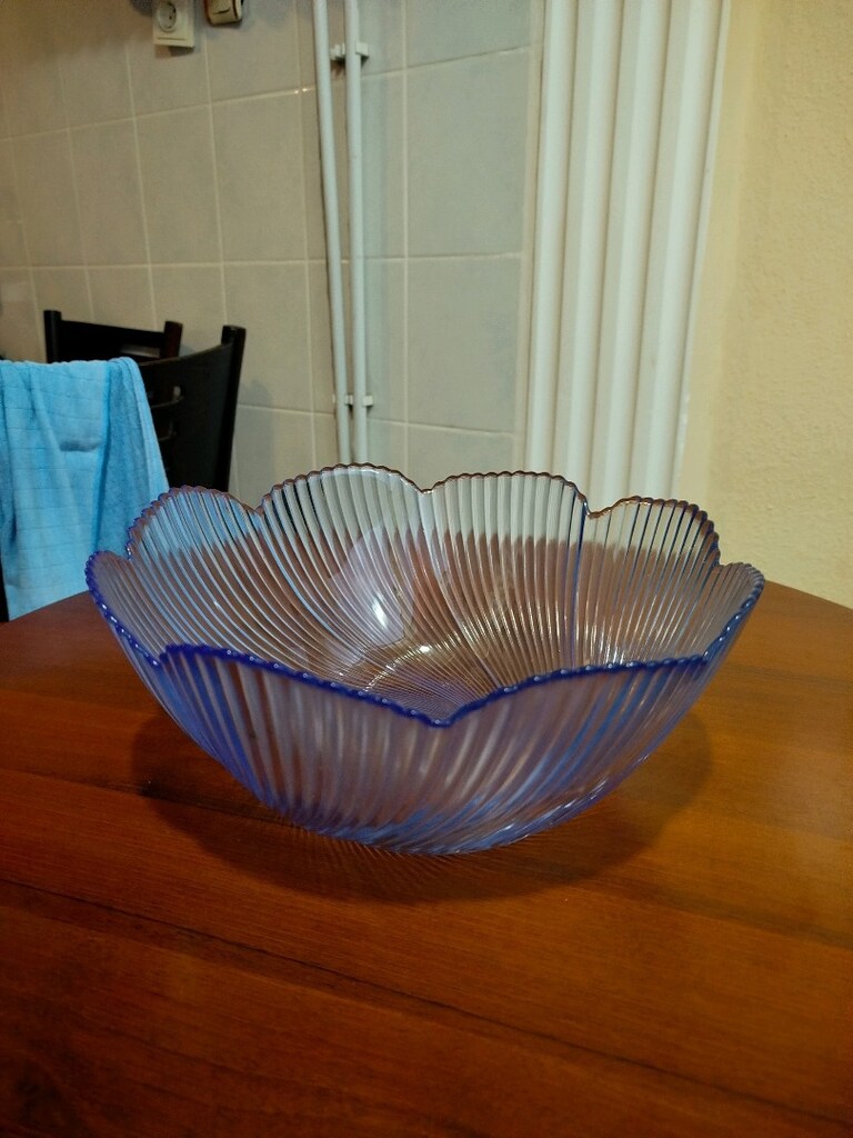 Büyük boy mavi cam meyvelik kase genişlik 29.5 cm boy 11.5 cm - 6