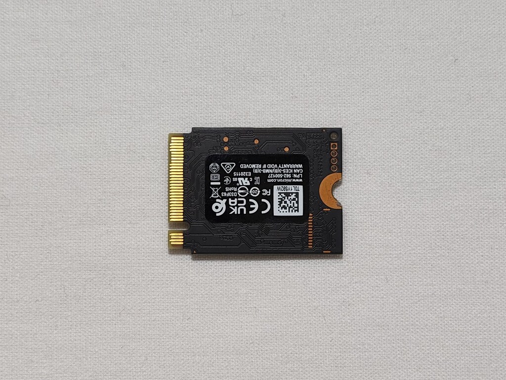 Micron 2550 512GB 2230 M.2 SSD - 5,000MB/s - 4,000MB/s - 4