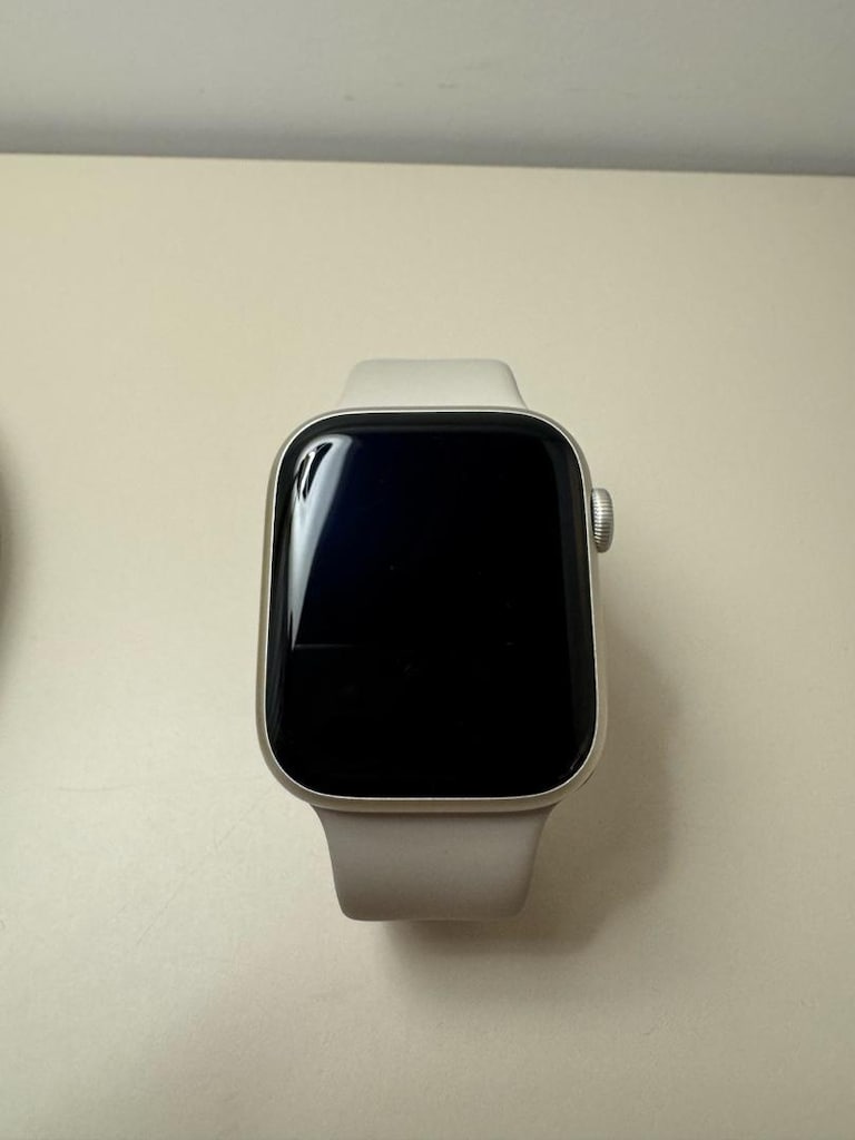 Apple Watch Seri 9 45MM Yıldız Işığı Alüminyum Kasa Spor Kordon - 3