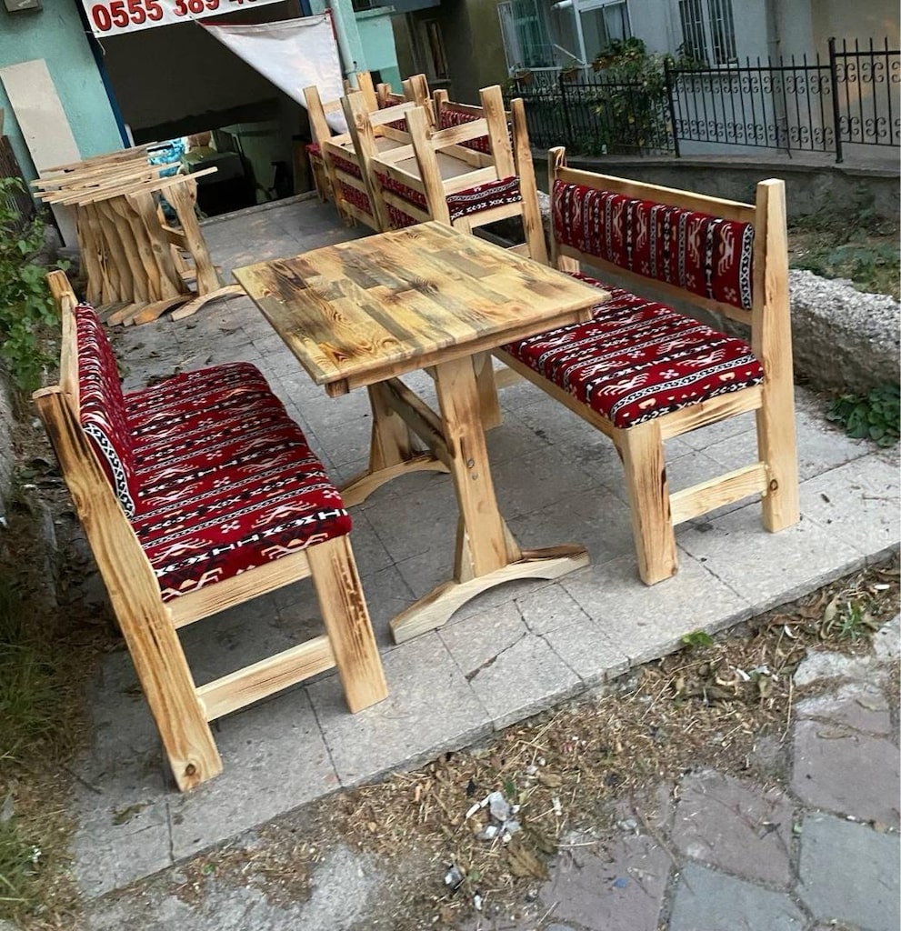 SEDİR TAKIMI 100 ‘LÜK. SEDİRLER:100-45. MASA:100-60. İMALATTAN SIFIR. - 5