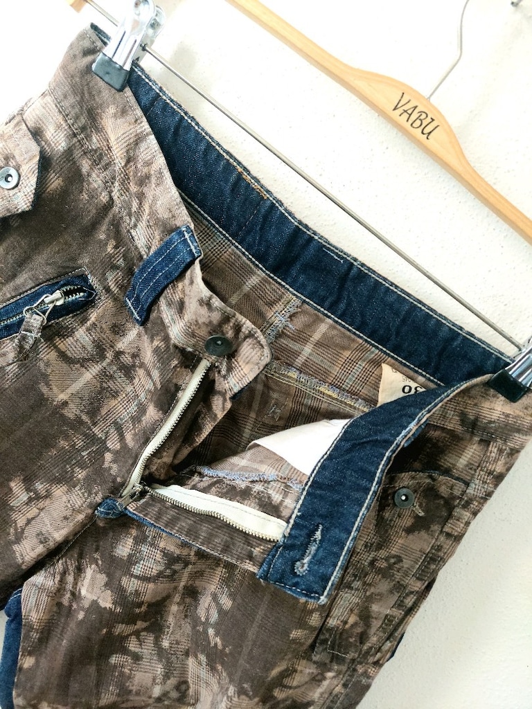 Denim yamalı kamuflaj batik desenli kargo Şort - 3