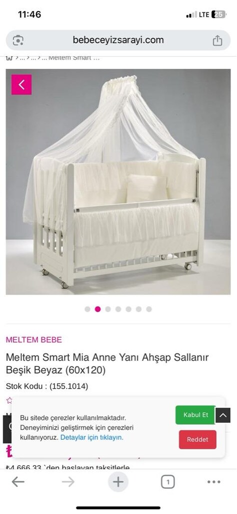 Kaliteli ahşap sallanan anne yanı yatak - 2