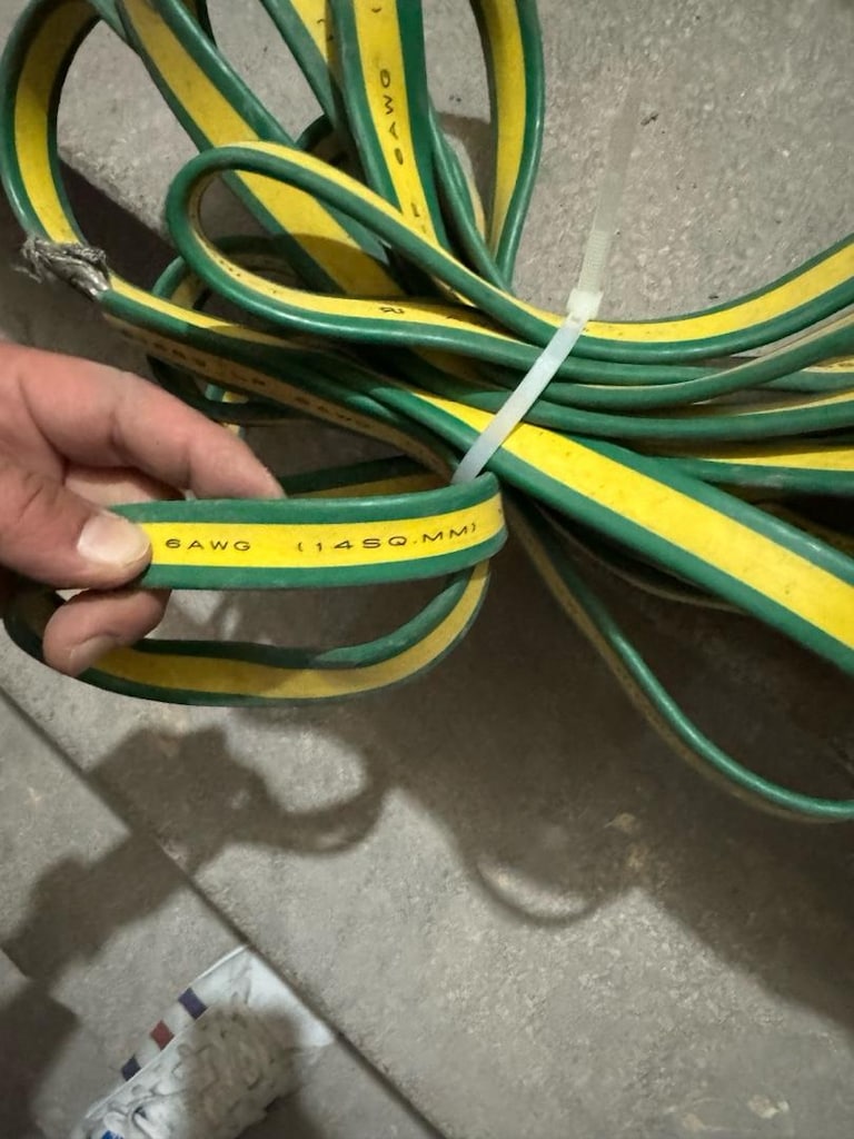 Hitachi 6 AWG (14 mm²) Yassı Topraklama Kablosu - 5.45 Metre (Temiz / - 7