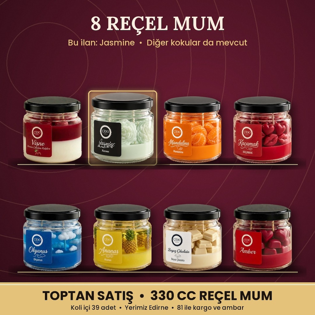 ÇİDO MİRİS JASMINE REÇEL MUM 330CC KOLİ İÇİ 39 ADET - 3