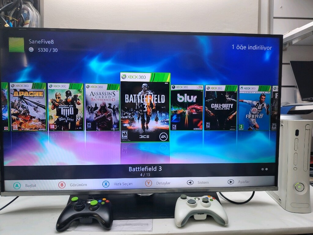 XBOX 360 ARCADE 2 KOLLU KUTULU İÇİ OYUN DOLU - 4