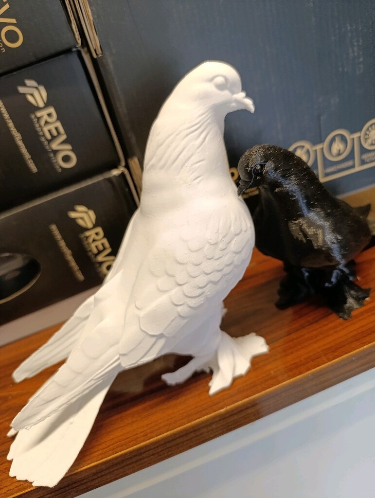 Sütbeyaz Paçalı Taklacı Güvercin figürü - 7