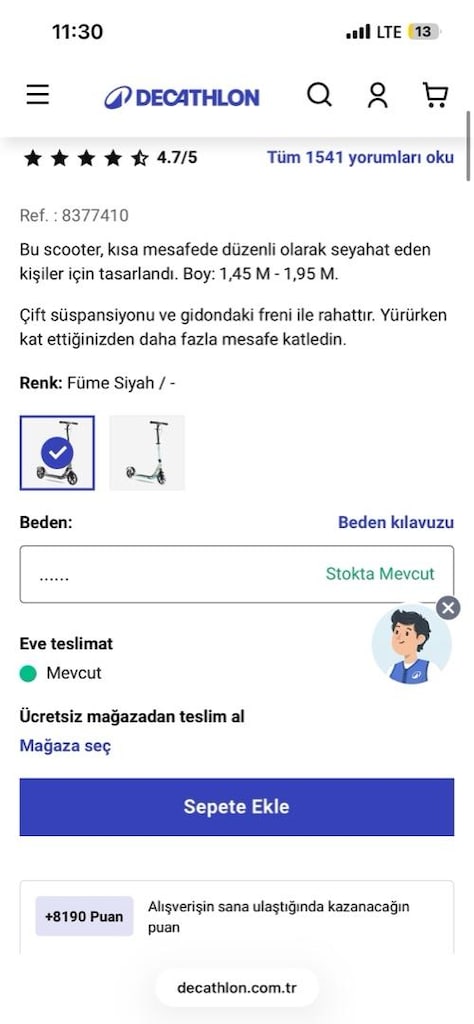 Sıfır sayılır OXELO scooter - 13