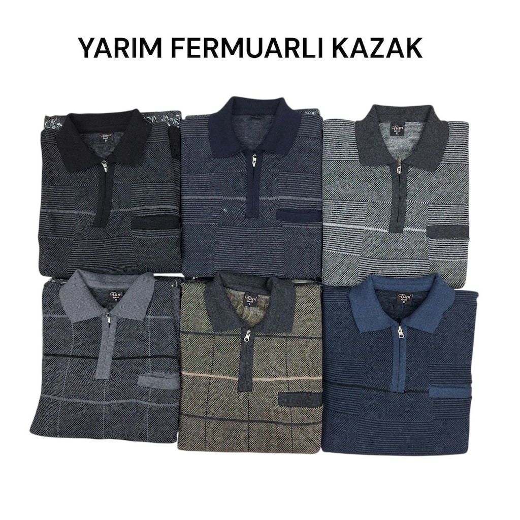 Toptan Yarım Fermuarlı Kazak - 2
