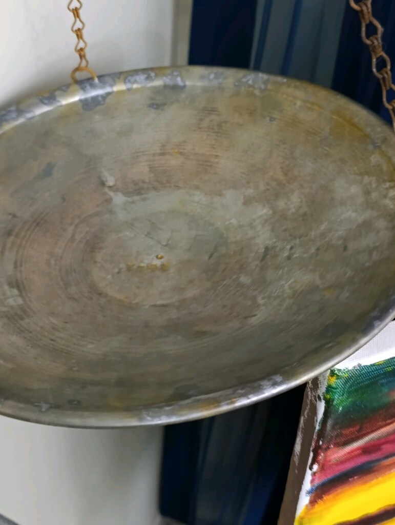 Antika Pirinç Kefeli Damgalı 1 kg Eşit Kollu antika terazi - 5