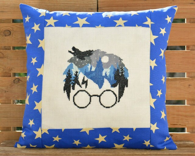 Kanaviçe kırlent kılıfı Harry Potter