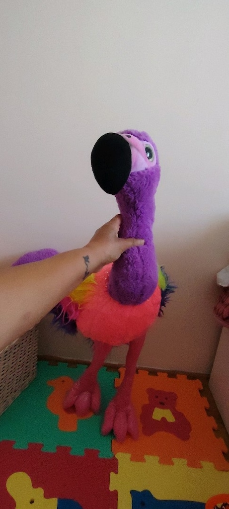 2 adet Renkli 70 cm peluş flamingo - 5