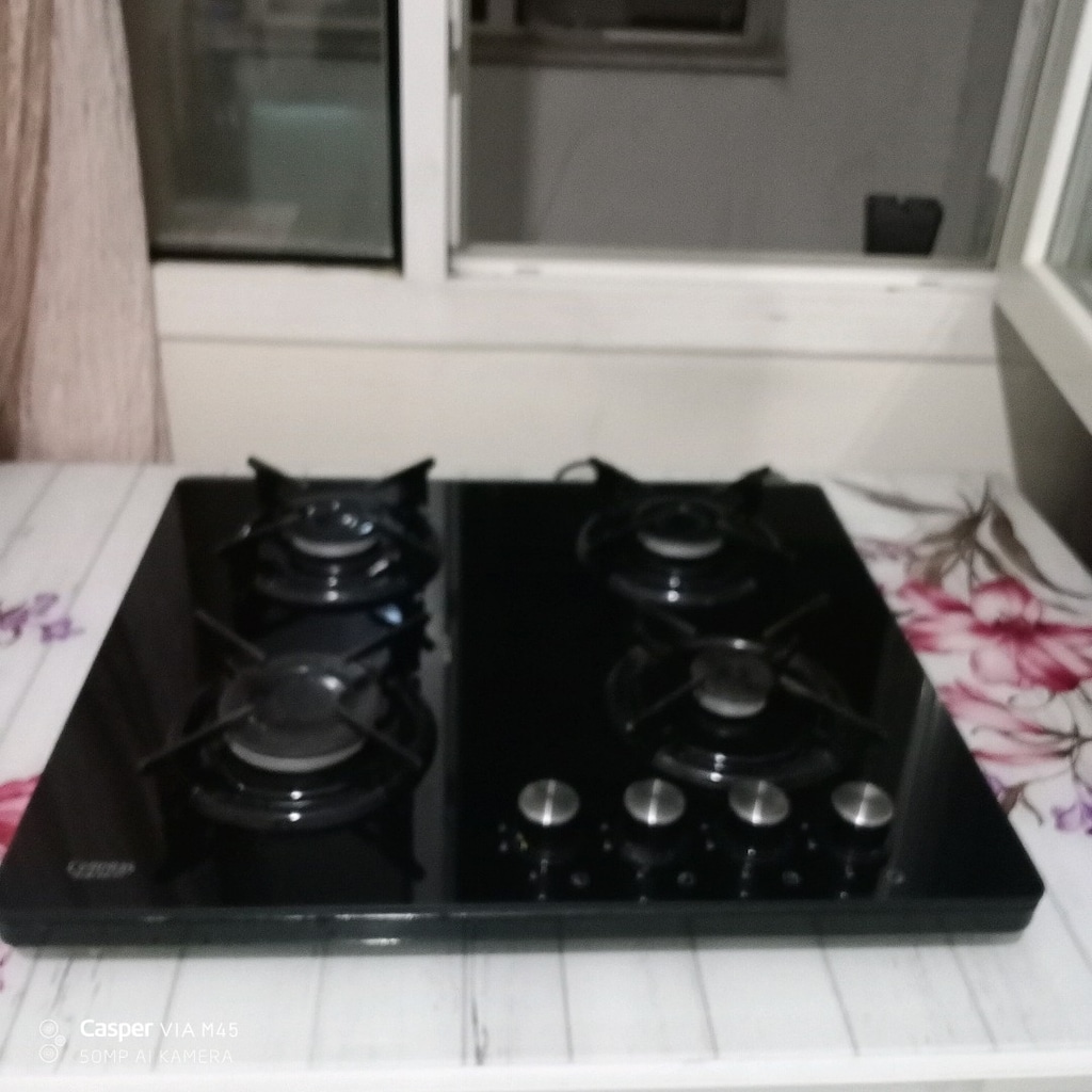 Doğalgaz uyumlu Çetintaş Marka Siyah Camlı Ankastre Set üstü ocak - 5