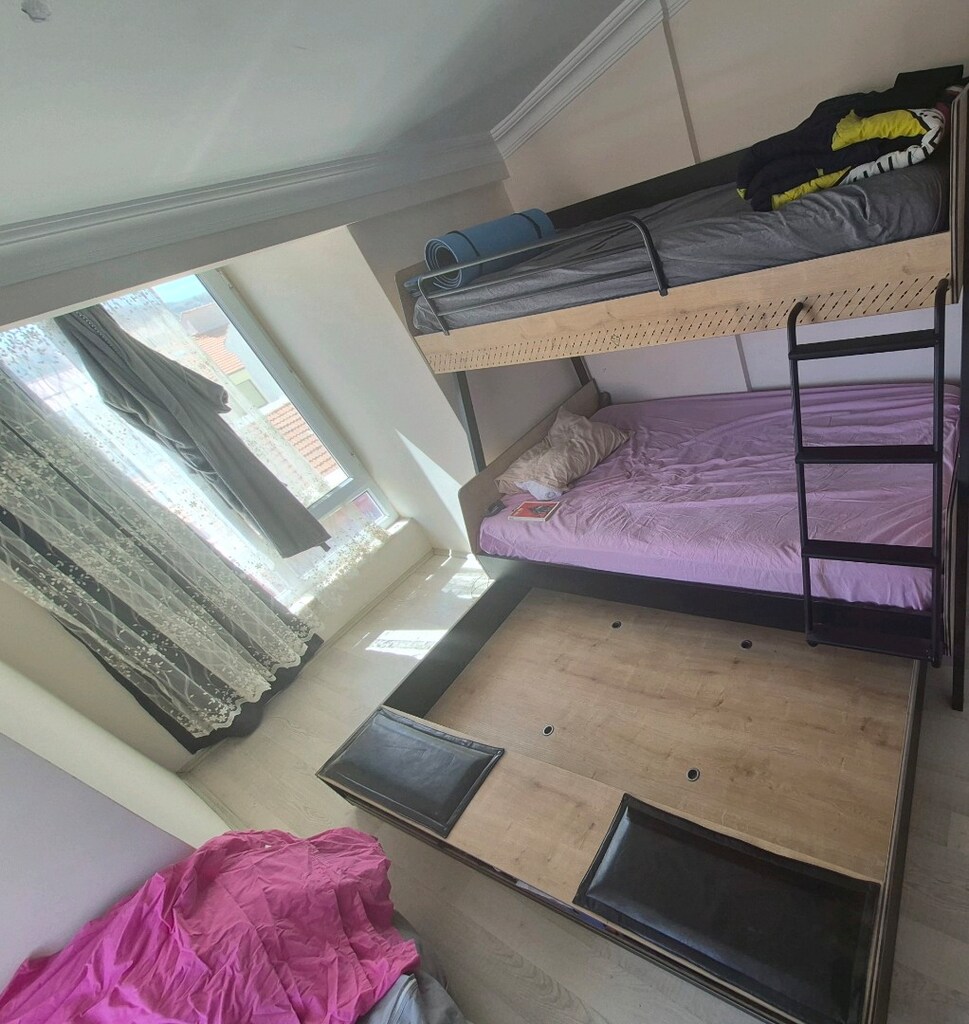 Çilek Mobilya Kaliteli, Altı 1.5 Kişilik Üstü Tek Kişilik Ranza + Depo - 5