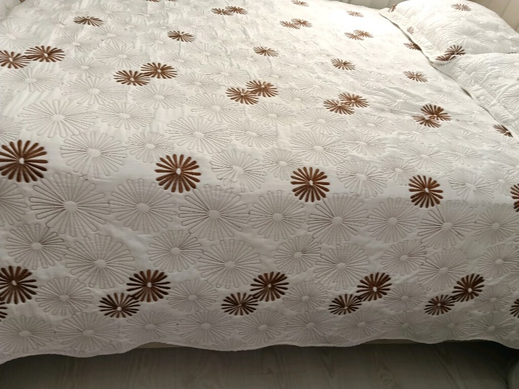 Kapitone Yatak Örtüsü Çiçek Desenli - 11