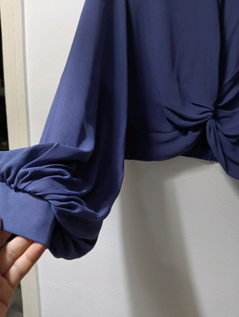 fransız tafta salaşkollu kısa bluz. m bed. kısa modeldir. yepyeni - 15