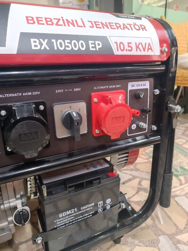 Bixa BX 10500 EP monofeze Trifaze Benzinli marşlı tekerlekli jeneratör - 3