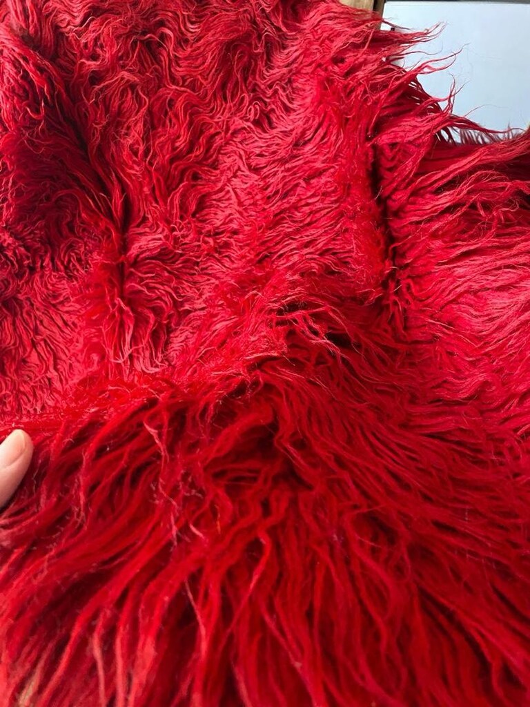 Nostaljik Canlı Kırmızı Yambol Battaniye / Peluş Koltuk Örtüsü - 4