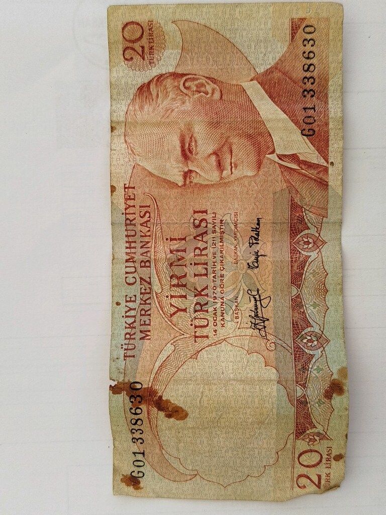 eski banknot koleksiyonluk 20 lira Merzifonda - 5