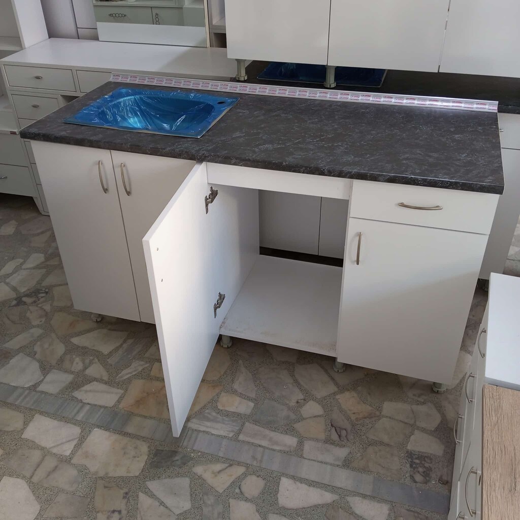 150 cm mutfak alt dolabı beyaz - 2