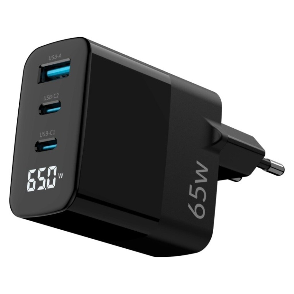 Juo 65W GaN Led Ekranlı Hızlı Şarj Cihazı 2 Type-C + USB-A - 2