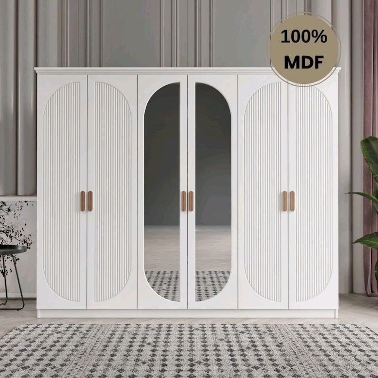 Gardırop Dolap MDF 6 Kapaklı mebran mdf - 2