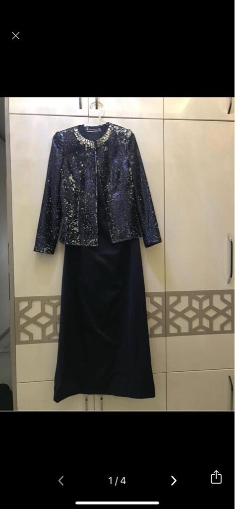 lacivert abiye elbise - 4