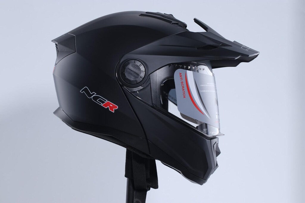 NCR X-Cross ÇENE AÇILIR VİZÖRLÜ KASK 165MD ECE BELGELİ MAT SİYAH - 4