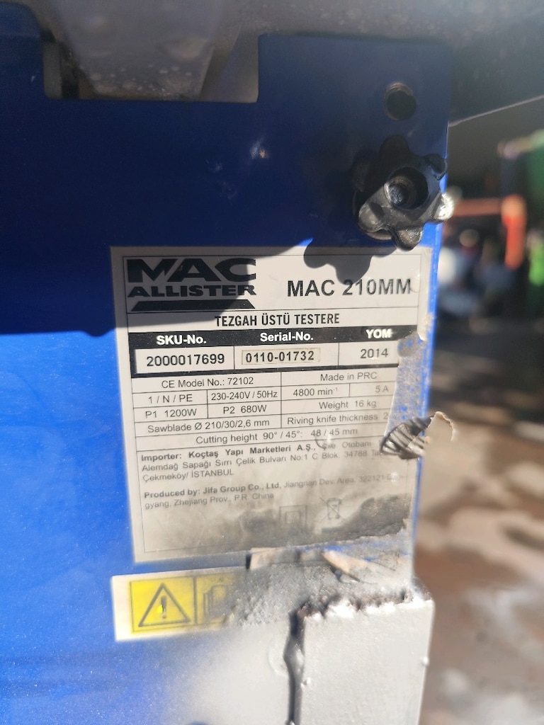 MACALLISTER MARKA EV ELEKTRİKLİ 210 M TEZGAH MASAÜSTÜ YATAR TESTERE - 10