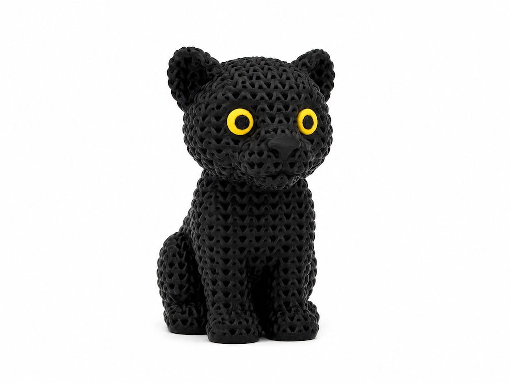 Yapı3D Örgü Dokulu Dekoratif Siyah Kedi Figürü Modern - 3