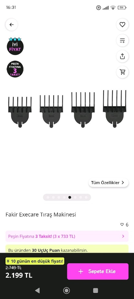 Sıfır Kapalı Kutu Fakir Traş makinası - 8