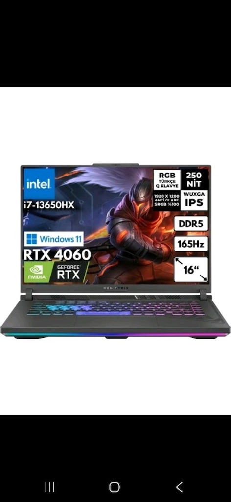 Asus Rog Strix G16 Intel i7 32 GB Ram RTX4060 / Garantili Temiz - 10