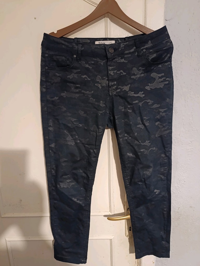 Koyu Lacivert Kamuflaj Skinny Jean (40-L)