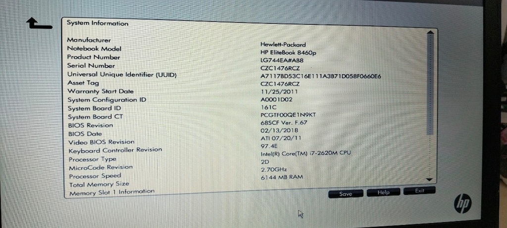 HP ELİTE BOOK 8560P LAPTOP 14 İNCH - 6