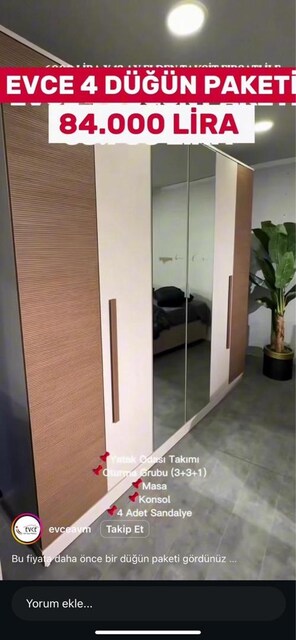 6 kapaklı gardrop