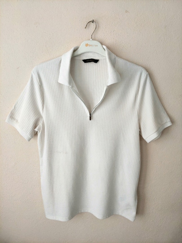 SOUTHBLUE dokulu fermuarlı Polo Yaka Tshirt - 4