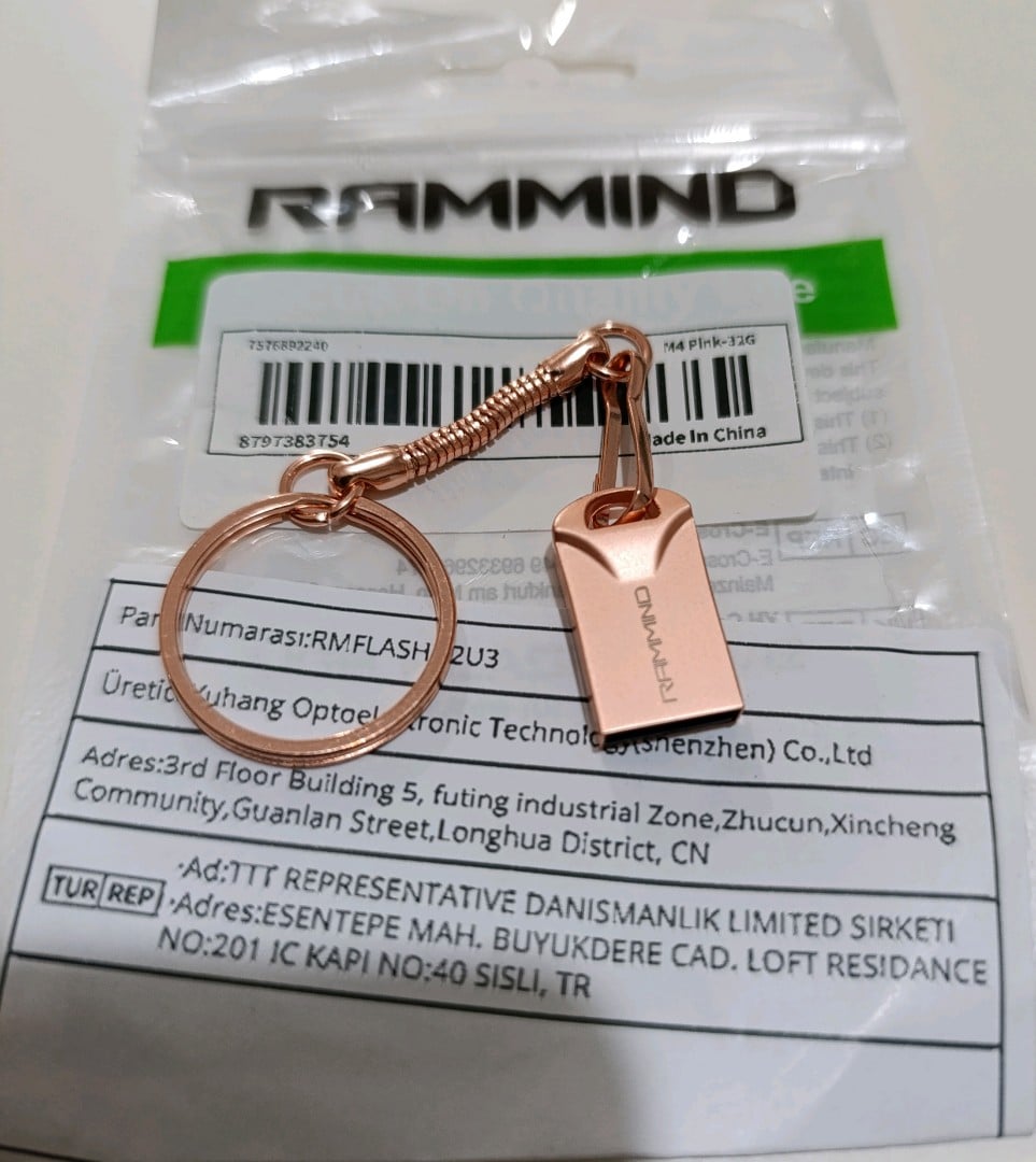 RAMMIND 32GB Metal Mini Anahtarlıklı USB Bellek