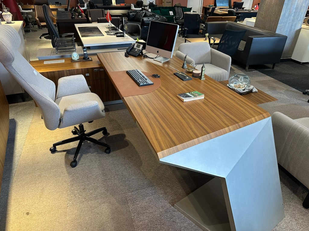 KLAS OFİS ÜSKÜDAR DOVI 300x105 MASİF AHŞAP KAPLAMA MAKAM TAKIMI - 4