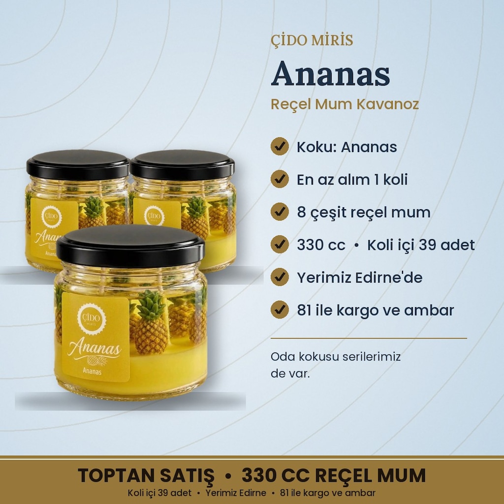 ÇİDO MİRİS ANANAS REÇEL MUM 330CC TOPTANCIDAN - 2
