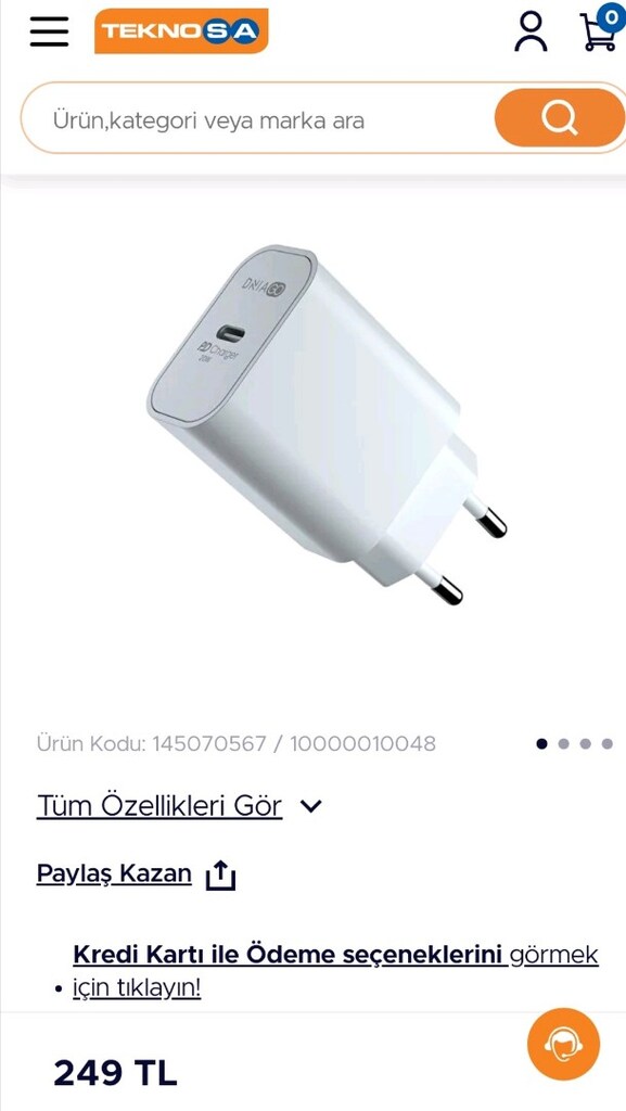DniaGo 20W USB-C PD 3.0 Hızlı Şarj Adaptörü