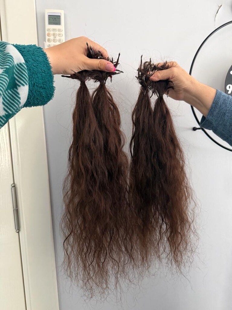 220 adet AFRO HER BİRİ 1 GRAM DOGAL KALİTELİ 70 cm SAÇ - 3