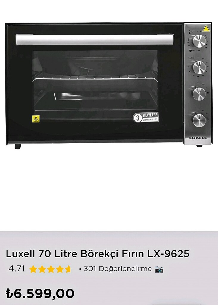 LUXELL 70LT. BÖREKÇİ FIRIN - 6