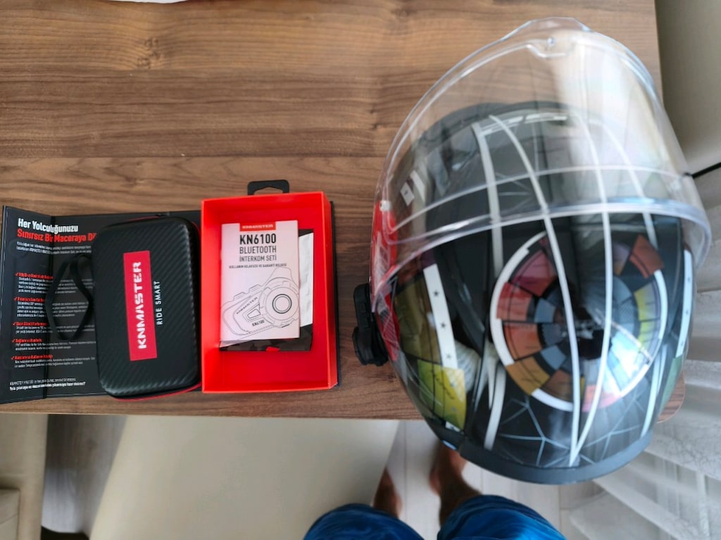 LS2 RAPİD CHAMELEON FULL FACE KASK (M BEDEN) VE KN6100 İNTERCOM