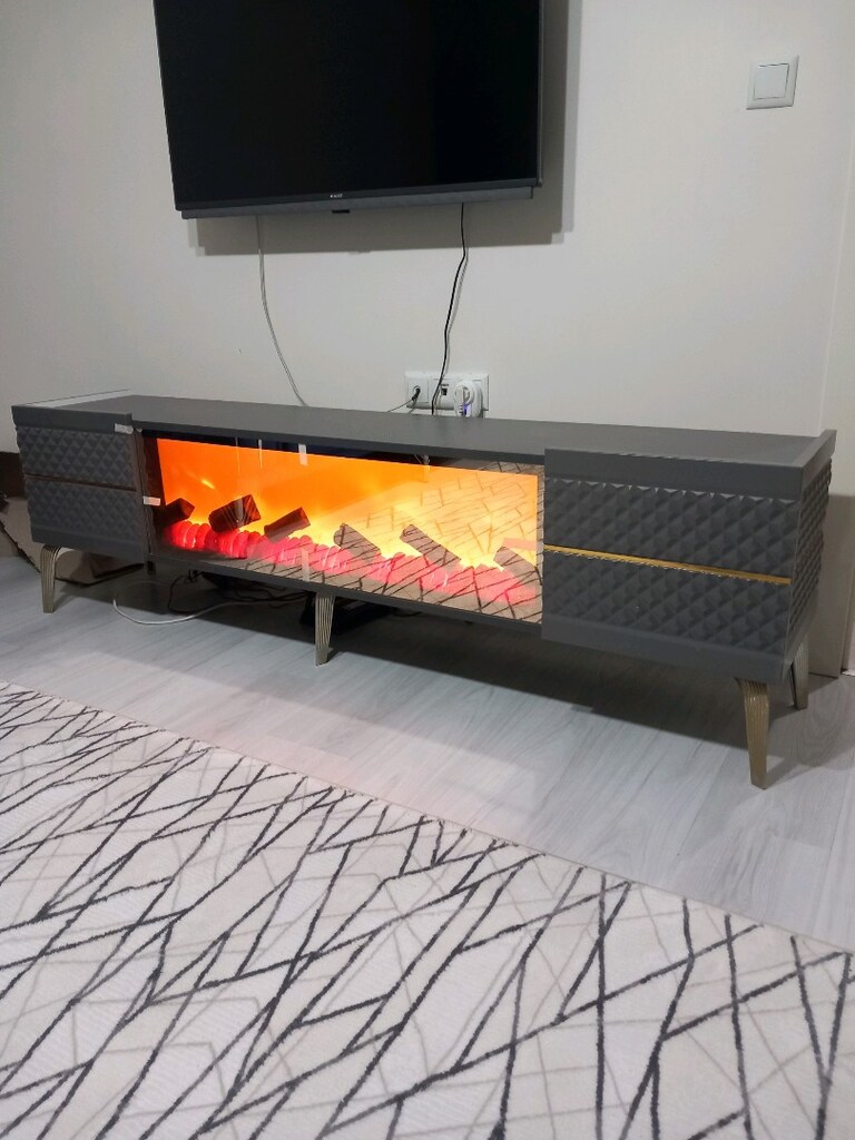 ŞÖMİNELİ 180CM CAMLI ELEKTRİKLİ FAB. - 2