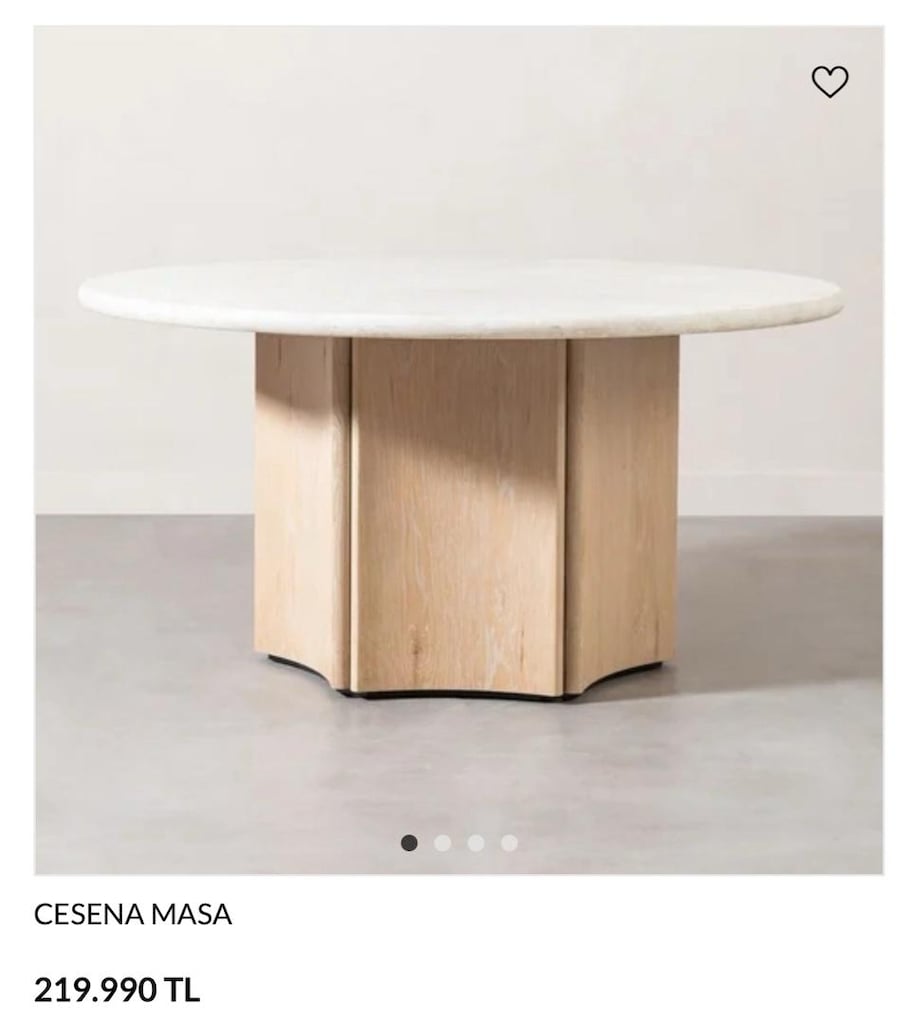 Mudo Concept Yemek Masası Sıfır, Doğal Taş - 5