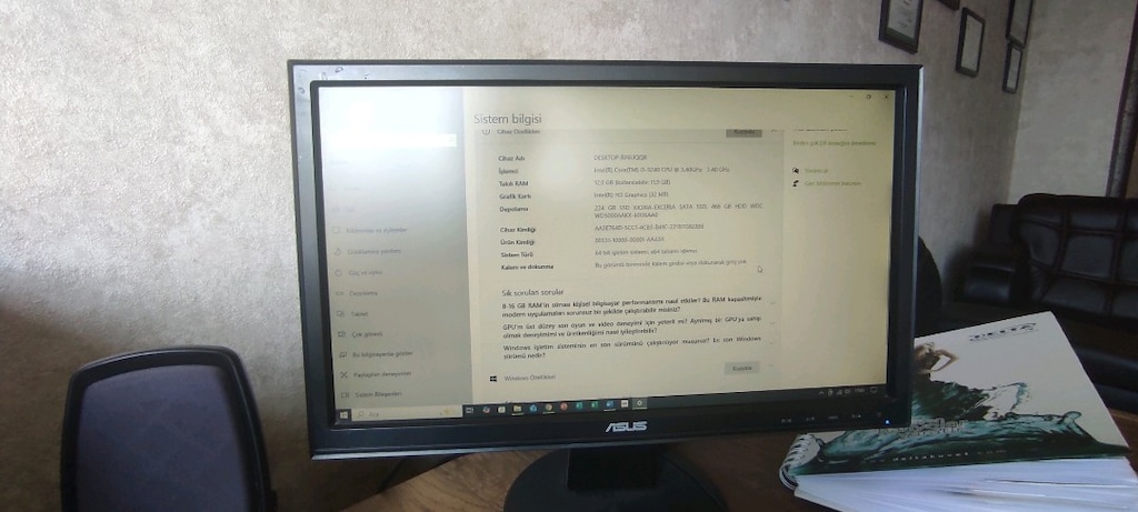 masaüstü HP 12 GB ram 3.40 GHz temiz - 3