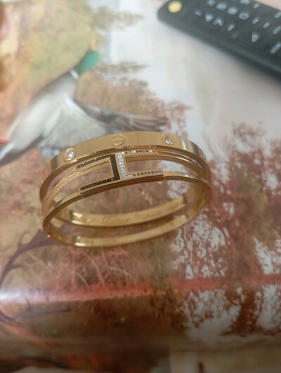 cartier kaplama sarı bileklik 2 adet