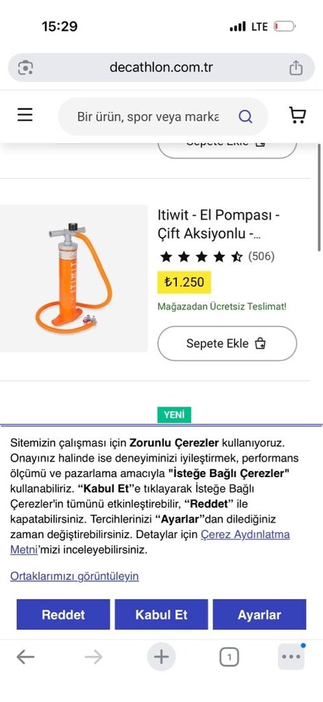decathlon Kano + kürek+pompa+su geçirmez çanta/kilif - 8